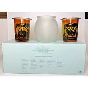 Partylite savannah sunrise tealight votive holder trio p8d/p8756